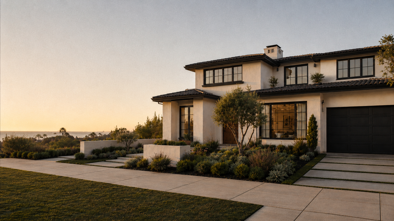 Southern California coastal residence at golden hour — Long Beach Designers